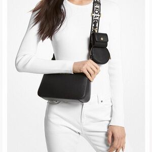 NWOT Michael Kors Black Crossbody Bag with Gold Accents
